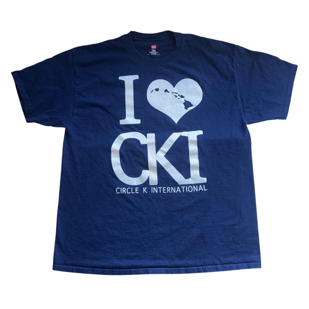 HAWAII PACIFIC UNIVERSITY CIRCLE K T SHIRT MENS SIZE XL EXTRA LARGE BLUE